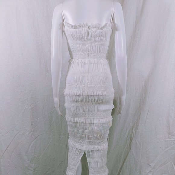 Commense White Sleeveless Ruched Spring/Summer Dress Size S - Picture 3 of 9